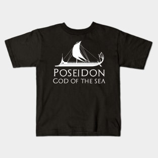 Poseidon God Of The Sea - Ancient Greek Mythology Kids T-Shirt